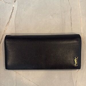 Authentic YSL Saint Laurent Tiny Cassandre at Wallet in Grained Leather